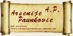 Arsenije Paunković vizit kartica